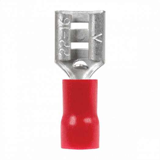 Red Push On 6.3mm